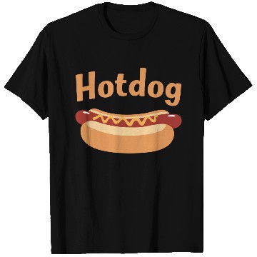 Discover Hotdog Love in black and white look T Shirts