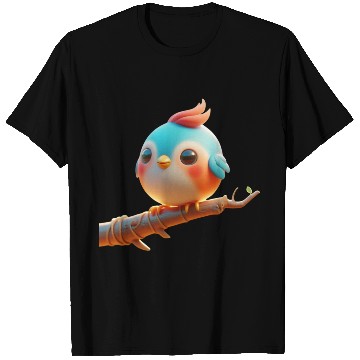 Discover Cute Little Bird Perched on a Branch T Shirts
