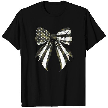 Discover Coquette Bow Deer Hunting Camouflage US Flag Pride T Shirts