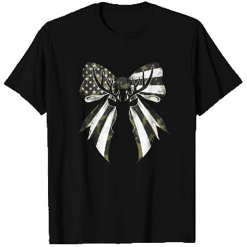 Discover Coquette Bow Deer Hunting Camouflage US Flag Pride T Shirts