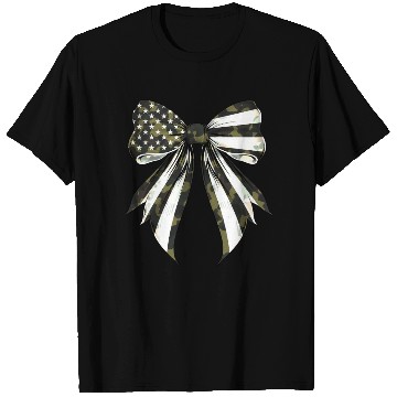 Discover Coquette Bow Camouflage US Flag Pride Patriotic T Shirts