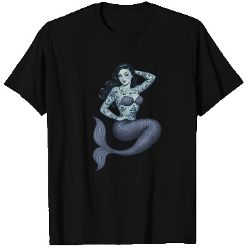 Discover Old School Clasic Tattooed Mermaid Pinup T Shirts