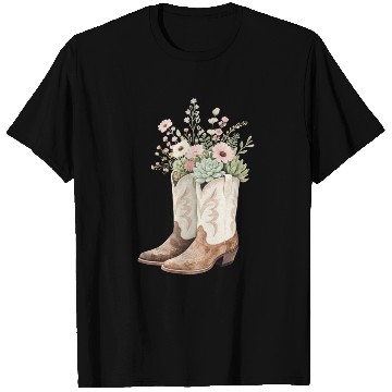 Discover Boho Bloom Boots: Wildflower Cowgirl Style T Shirts