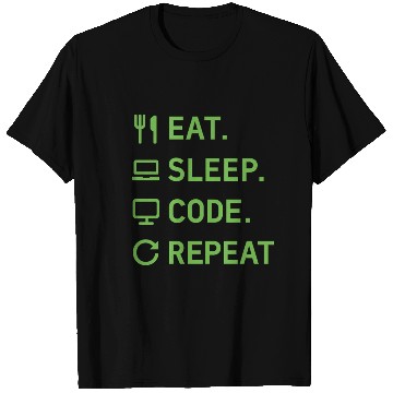 Discover Eat Sleep Code Repeat – Programmer Lifestyle T Shirts