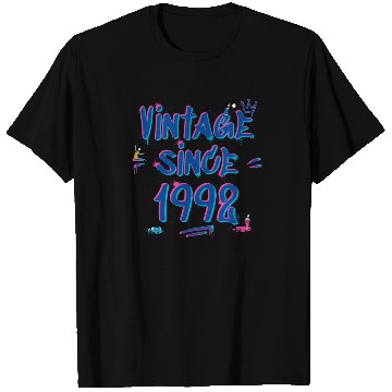 Discover Vintage Since 1992 Graffiti Glitch 33rd Birthday T Shirts