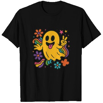 Discover Vibrant Ghost with Rainbow Accents T Shirts