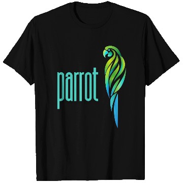 Discover a parrot in a gradient of green and blue colors T Shirts