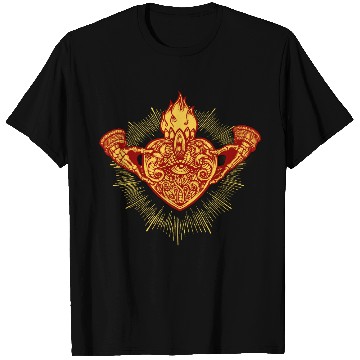 Discover Sacred Heart Claddagh Symbol - Fire T Shirts