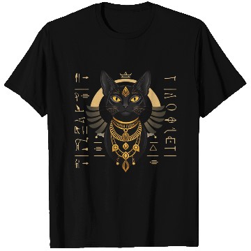Discover Elegant black Egyptian cat Bastet T Shirts