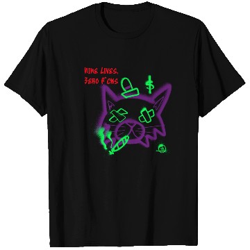 Discover Nine Lives Zero F*cks Punk Cat T Shirts