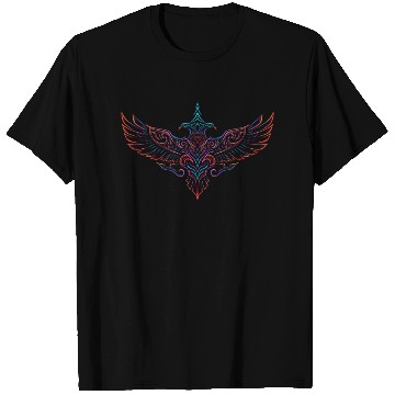 Discover Neon Tribal Two-Headed Phoenix T Shirts
