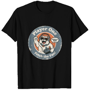 Discover Retro Gaming Dog Winner s Bark Vintage Graphic T Shirts