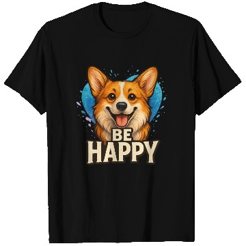 Discover Happy Corgi with Colorful Heart- Dog lover design T Shirts