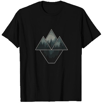 Discover Geometric Forest Mountains T Shirts