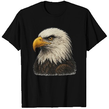 Discover Majestic Bald Eagle Head Illustration T Shirts
