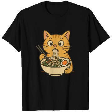 Discover Cat Eating Ramen T Shirts