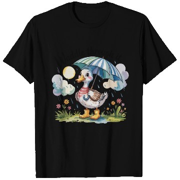 Discover Rainy Day Duck Design T Shirts