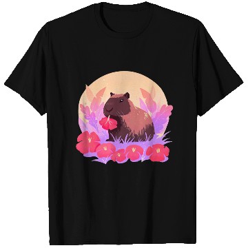 Discover Blooming Capybara Joy T Shirts