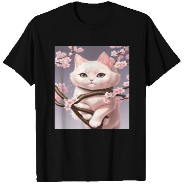 Discover Whimsy Blossom Cat T Shirts