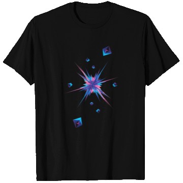 Discover Vibrant Geometric Explosion in Neon Colors T Shirts