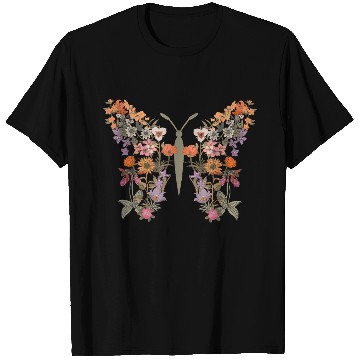 Discover Women Boho Wildflower Summer Flowers Butterfly Sha T Shirts