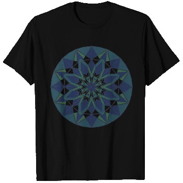 Discover Geometric Mandala in Cool Tones T Shirts