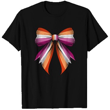 Discover Coquette Bow Lesbian Pride Flag LGBTQ T Shirts