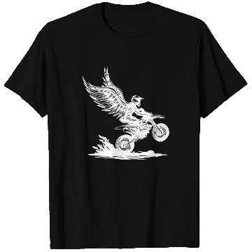 Discover Winged Dirt Bike Rider Soaring Adventure T Shirts