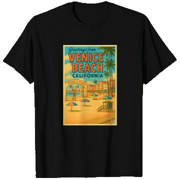 Discover Venice Beach Vintage Postcard T Shirts