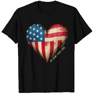 Discover My Heart Beats True American Flag T Shirts