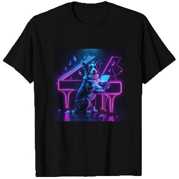 Discover Dog Playing Piano Music Lover Funny T Shirts