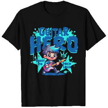 Discover Guitar Hero Kid – Cute Rock Star Cartoon T Shirts | Bor