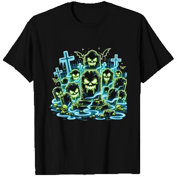 Discover Neon Tomb Uprising – Glowing Graveyard Ghouls T Shirts