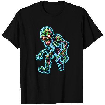 Discover Glowing Zombie Crawler – Toxic Neon Horror T Shirts