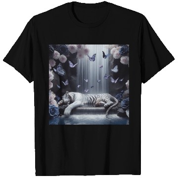 Discover Butterfly Spirit Guardian: White Tiger & Black Ros T Shirts
