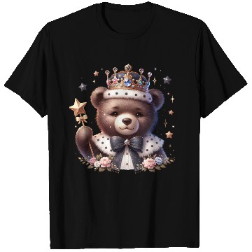 Discover Royal Teddy Bear Magic – Crowned Cutie with Sparkl T Shirts