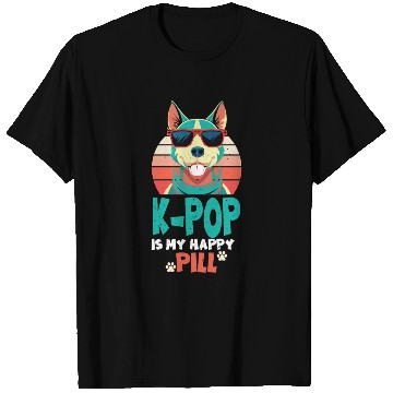 Discover Kpop Happy Pill Corgi Dog Korean Pop Merch K-pop M T Shirts