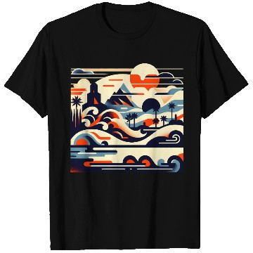 Discover Tropical Waves & Mountains Art T Shirts