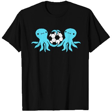 Discover 2 octopus team friends playing soccer ball sport T Shirts