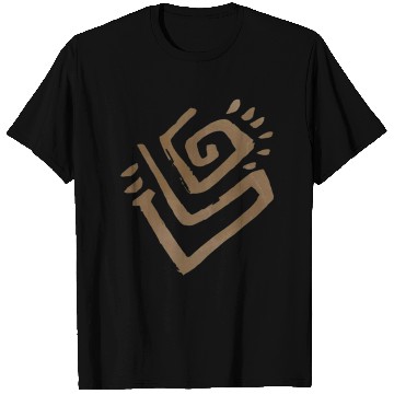 Discover Abstract Spiral Symbol in Light Brown on Texture T Shirts