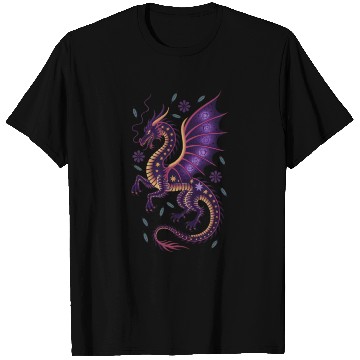 Discover Cosmic Dragon Tattoo Illustration T Shirts