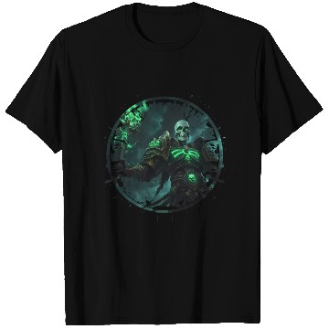 Discover Skeleton Mage With Glowing Rune Armor Fantasy T Shirts