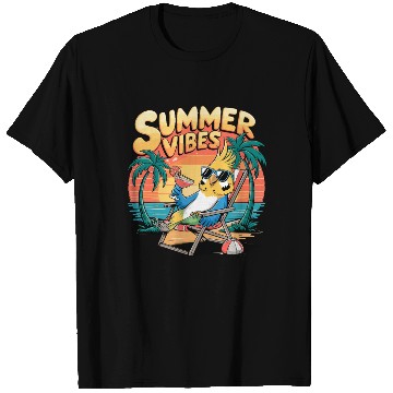 Discover Summer Vibes Tropical Cockatoo Beach Relaxation T Shirts