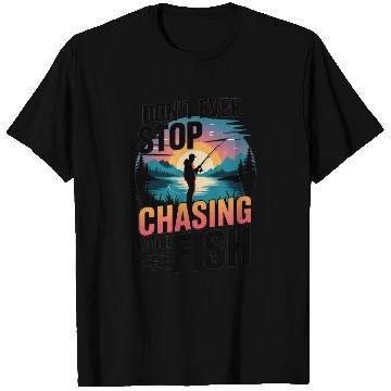 Discover Chasing Fish Sunset Illustration T Shirts