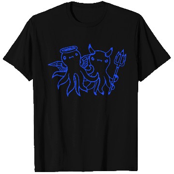 Discover 2 Octopus Devil Angel Heaven Hell Team Two Friends T Shirts