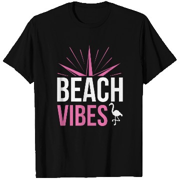 Discover Pink Beach Vibes Quote Design T Shirts