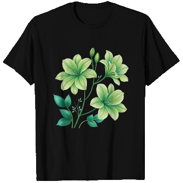 Discover Green Lilies Floral Design T Shirts