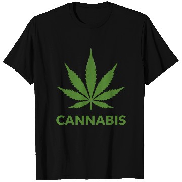 Discover Cannabis Hemp Leaf Statement Green Look T Shirts