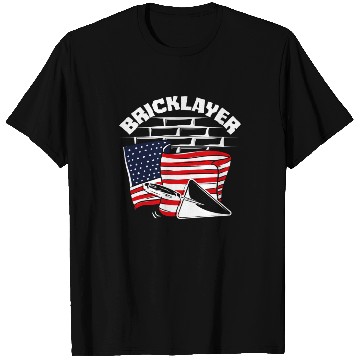 Discover Bricklayer American Pride Flag Design T Shirts