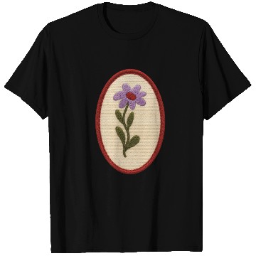 Discover Vintage Embroidered Flower Print T Shirts